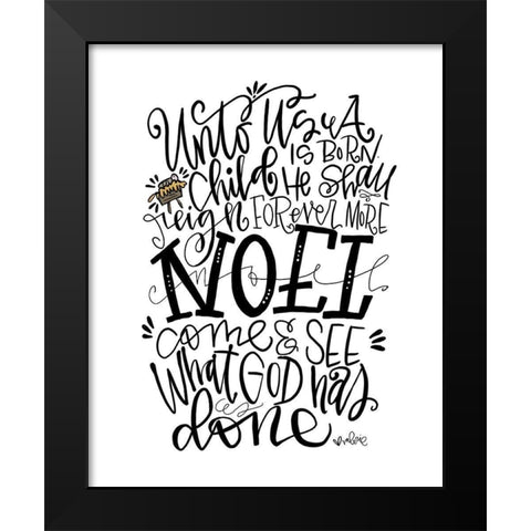 Noel Black Modern Wood Framed Art Print by Wieners, Valerie