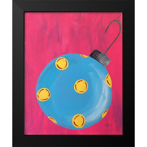 Blue Ornament Black Modern Wood Framed Art Print by Wieners, Valerie