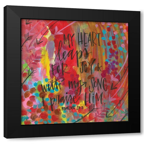 My Heart Leaps Black Modern Wood Framed Art Print with Double Matting by Wieners, Valerie