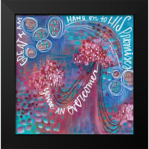 Hang on to His Promises Black Modern Wood Framed Art Print by Wieners, Valerie