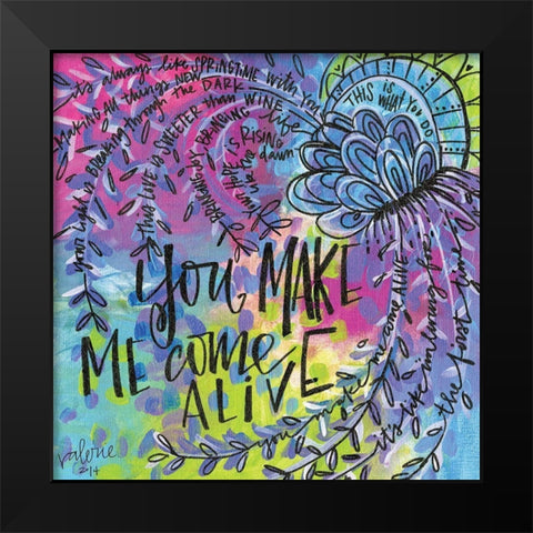 Come Alive Black Modern Wood Framed Art Print by Wieners, Valerie