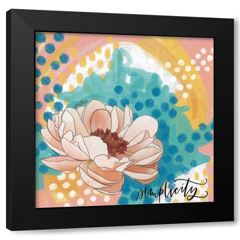 Simplicity Black Modern Wood Framed Art Print by Wieners, Valerie