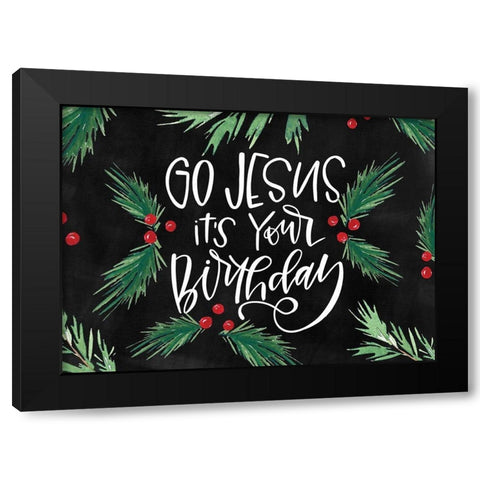 Go Jesus Black Modern Wood Framed Art Print by Wieners, Valerie