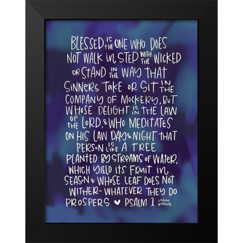Blessed is the One Black Modern Wood Framed Art Print by Wieners, Valerie