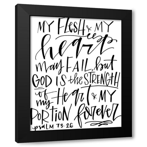 Strength of My Heart Black Modern Wood Framed Art Print with Double Matting by Wieners, Valerie