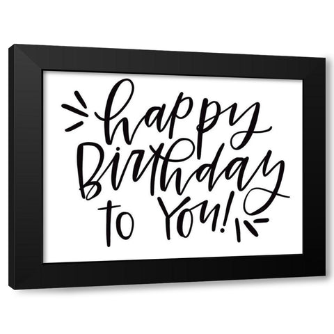 Happy Birthday Black Modern Wood Framed Art Print with Double Matting by Wieners, Valerie
