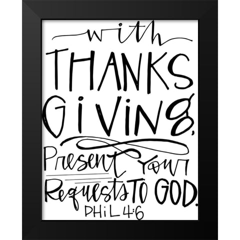 Thanksgiving Present Black Modern Wood Framed Art Print by Wieners, Valerie