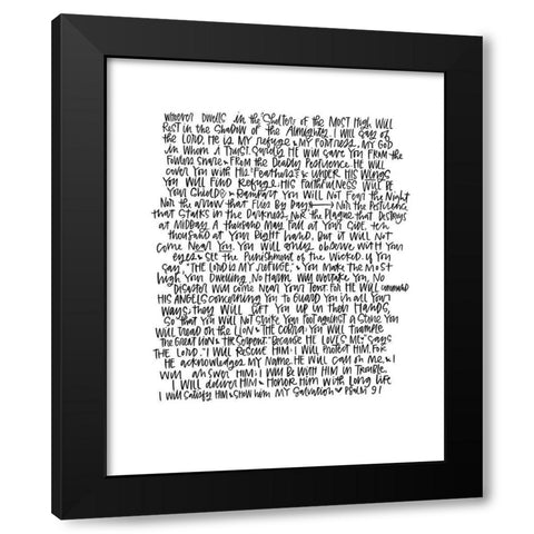 Psalm 91 Black Modern Wood Framed Art Print by Wieners, Valerie