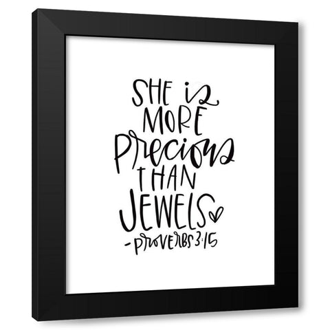 More Precious Than Jewels Black Modern Wood Framed Art Print by Wieners, Valerie