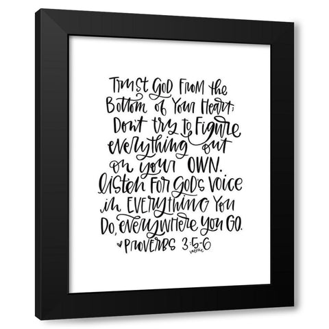Trust God Black Modern Wood Framed Art Print by Wieners, Valerie