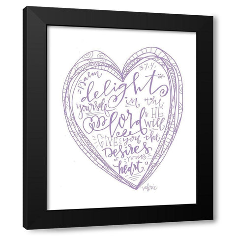 Delight Heart Black Modern Wood Framed Art Print by Wieners, Valerie