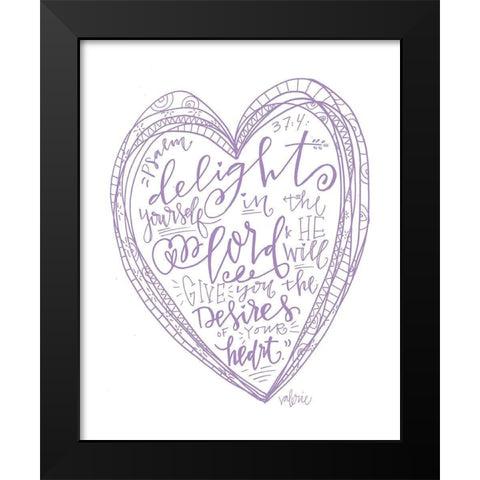 Delight Heart Black Modern Wood Framed Art Print by Wieners, Valerie