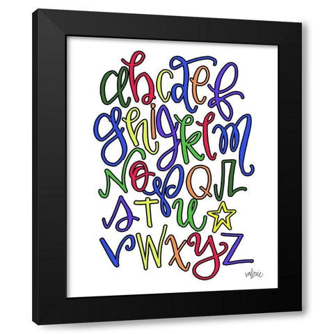 ABC Black Modern Wood Framed Art Print with Double Matting by Wieners, Valerie