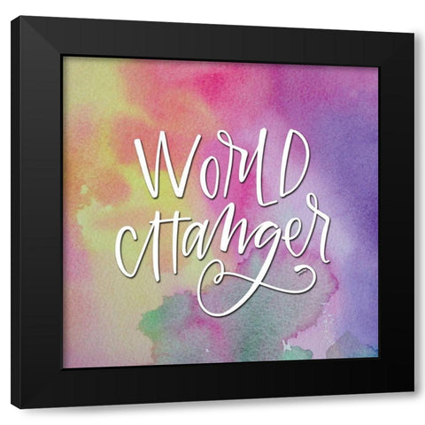 World Changer Watercolor Black Modern Wood Framed Art Print by Wieners, Valerie