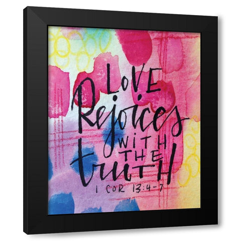 Love Rejoices Black Modern Wood Framed Art Print with Double Matting by Wieners, Valerie
