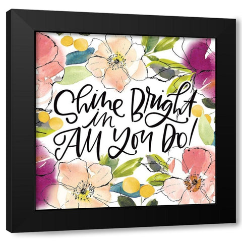 Shine Bright Black Modern Wood Framed Art Print by Wieners, Valerie