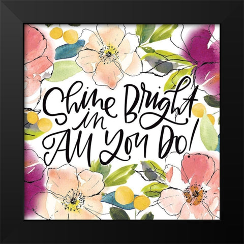 Shine Bright Black Modern Wood Framed Art Print by Wieners, Valerie