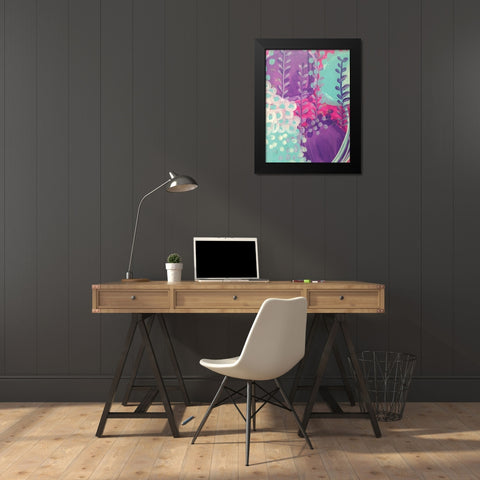 Lavender Abstract Black Modern Wood Framed Art Print by Wieners, Valerie
