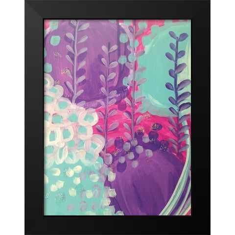 Lavender Abstract Black Modern Wood Framed Art Print by Wieners, Valerie