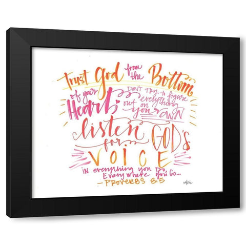 Trust God Black Modern Wood Framed Art Print with Double Matting by Wieners, Valerie