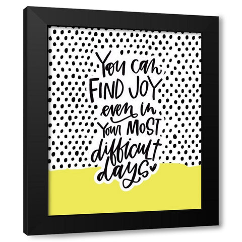 Joy Black Modern Wood Framed Art Print with Double Matting by Wieners, Valerie