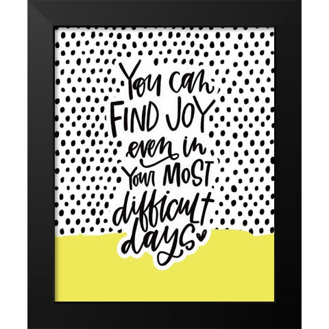 Joy Black Modern Wood Framed Art Print by Wieners, Valerie