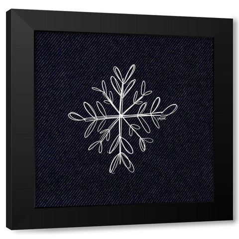 Snowflake Black Modern Wood Framed Art Print with Double Matting by Wieners, Valerie