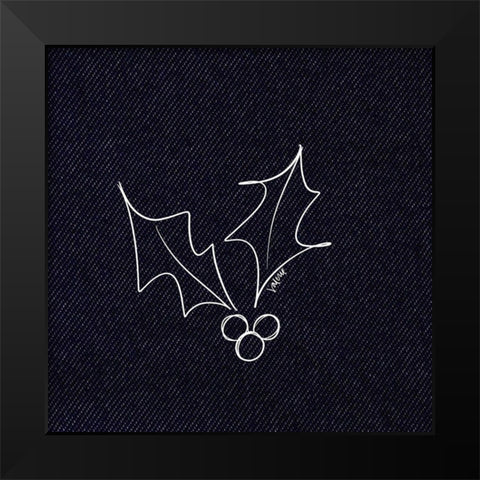 Holly Berry Black Modern Wood Framed Art Print by Wieners, Valerie