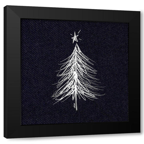 Christmas Tree I Black Modern Wood Framed Art Print by Wieners, Valerie