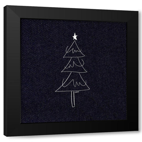 Christmas Tree II Black Modern Wood Framed Art Print with Double Matting by Wieners, Valerie