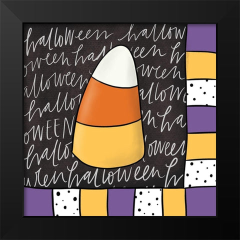 Candy Corn Black Modern Wood Framed Art Print by Wieners, Valerie