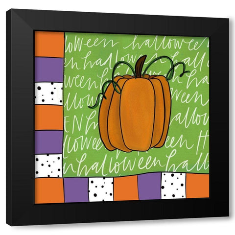 Pumpkin Black Modern Wood Framed Art Print with Double Matting by Wieners, Valerie
