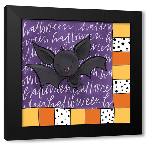 Halloween Bat Black Modern Wood Framed Art Print by Wieners, Valerie