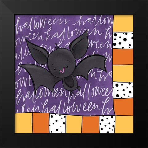 Halloween Bat Black Modern Wood Framed Art Print by Wieners, Valerie