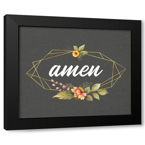 Amen Black Modern Wood Framed Art Print by Wieners, Valerie