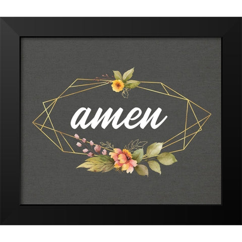 Amen Black Modern Wood Framed Art Print by Wieners, Valerie