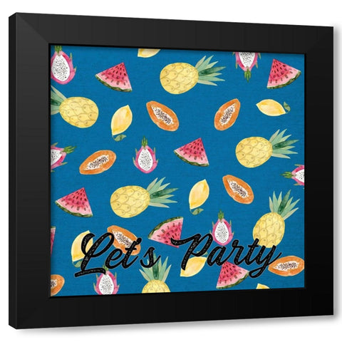 Lets Party Black Modern Wood Framed Art Print by Wieners, Valerie