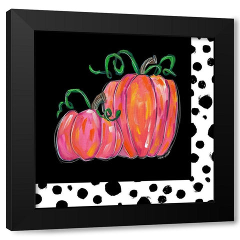 Pumpkin Spots Black Modern Wood Framed Art Print by Wieners, Valerie