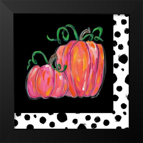 Pumpkin Spots Black Modern Wood Framed Art Print by Wieners, Valerie