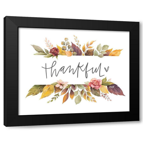 Thankful Banner Black Modern Wood Framed Art Print by Wieners, Valerie