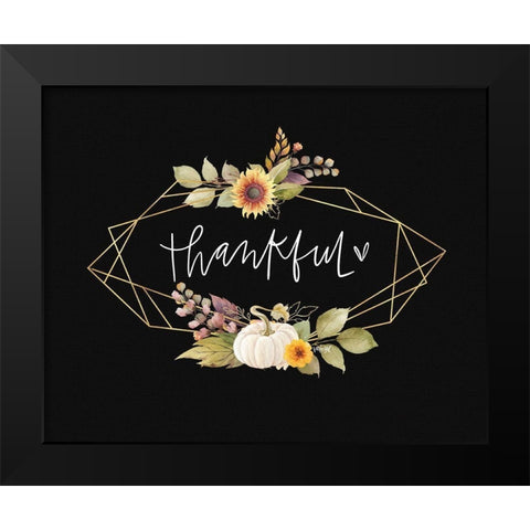 Thankful Black Modern Wood Framed Art Print by Wieners, Valerie