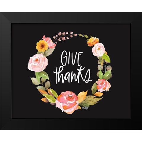 Give Thanks Black Modern Wood Framed Art Print by Wieners, Valerie