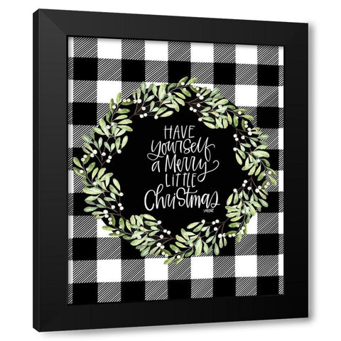 Merry Christmas Black Modern Wood Framed Art Print by Wieners, Valerie