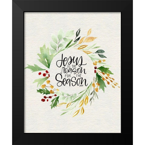 Jesus Wreath II Black Modern Wood Framed Art Print by Wieners, Valerie