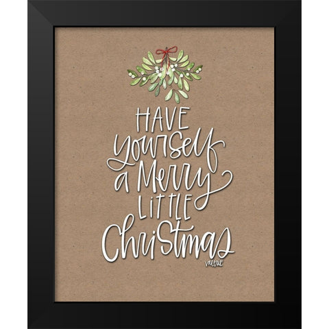 Merry Little Christmas Craft Black Modern Wood Framed Art Print by Wieners, Valerie