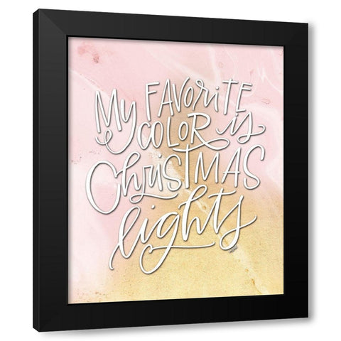 Christmas Lights Black Modern Wood Framed Art Print by Wieners, Valerie