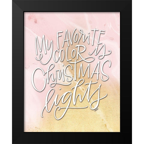 Christmas Lights Black Modern Wood Framed Art Print by Wieners, Valerie