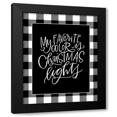 Christmas Lights Black Modern Wood Framed Art Print by Wieners, Valerie