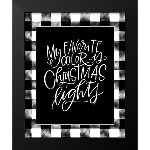 Christmas Lights Black Modern Wood Framed Art Print by Wieners, Valerie