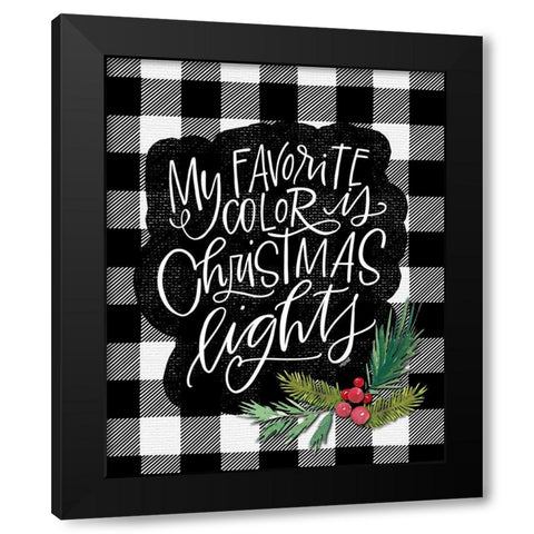 Christmas Lights Black Modern Wood Framed Art Print by Wieners, Valerie